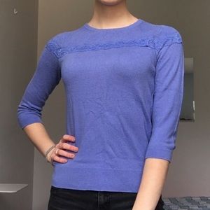Periwinkle sweater with chest details